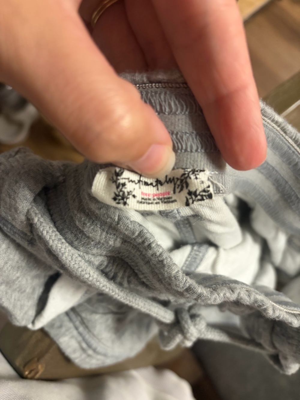 Free People Heather Gray Barrel Drawstring Track Pants - Picture 4 of 4